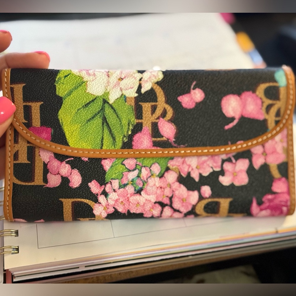 Dooney & Bourke Hydrangea Monogram Continental Clutch